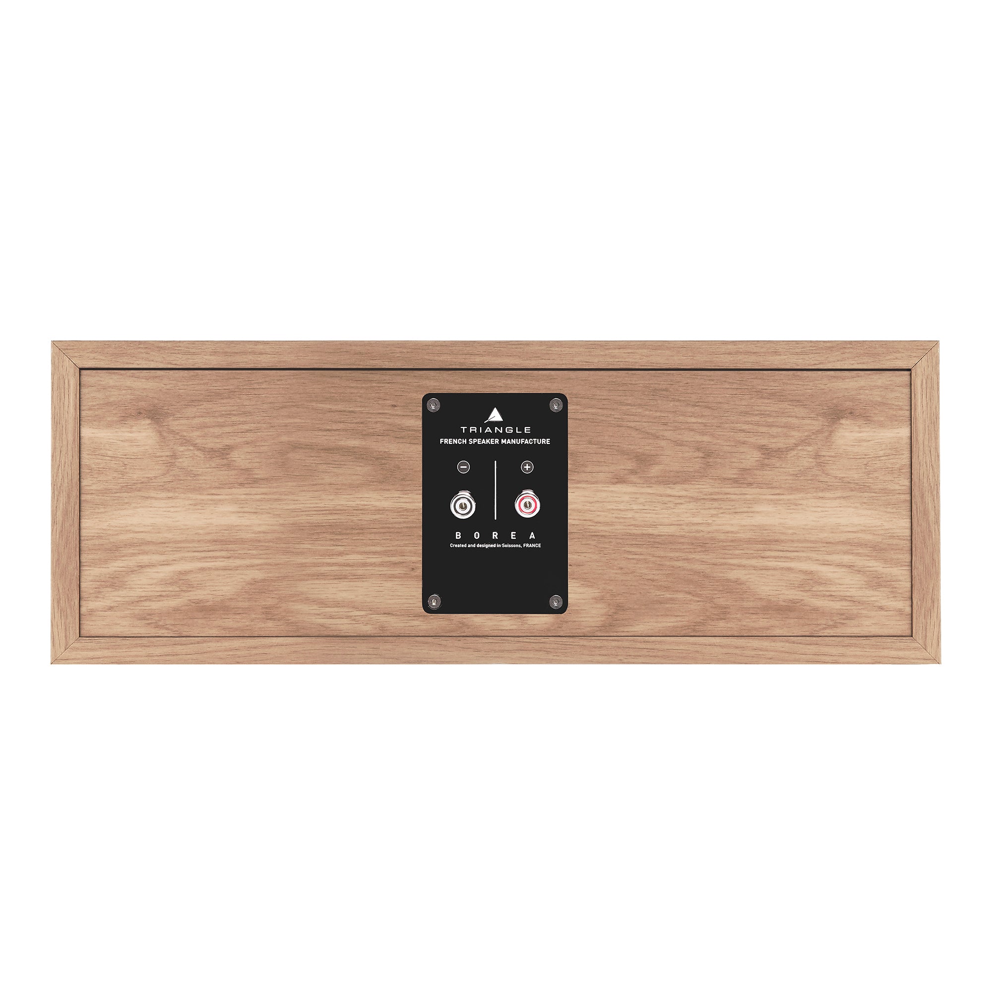 Triangle hifi enceinte centrale 16cm Borea BRC2 home cinema voie centrale 2 voies chene clair dos packshot