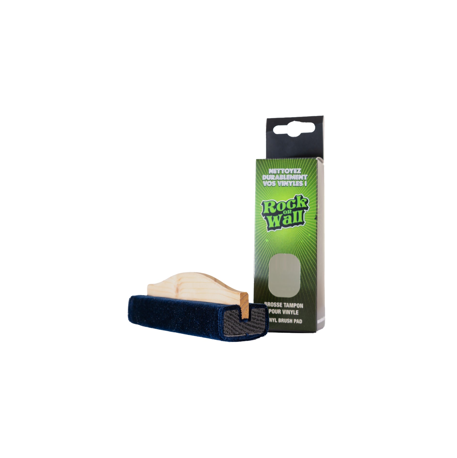 ◉ Brosse tampon velours/bois pour vinyle